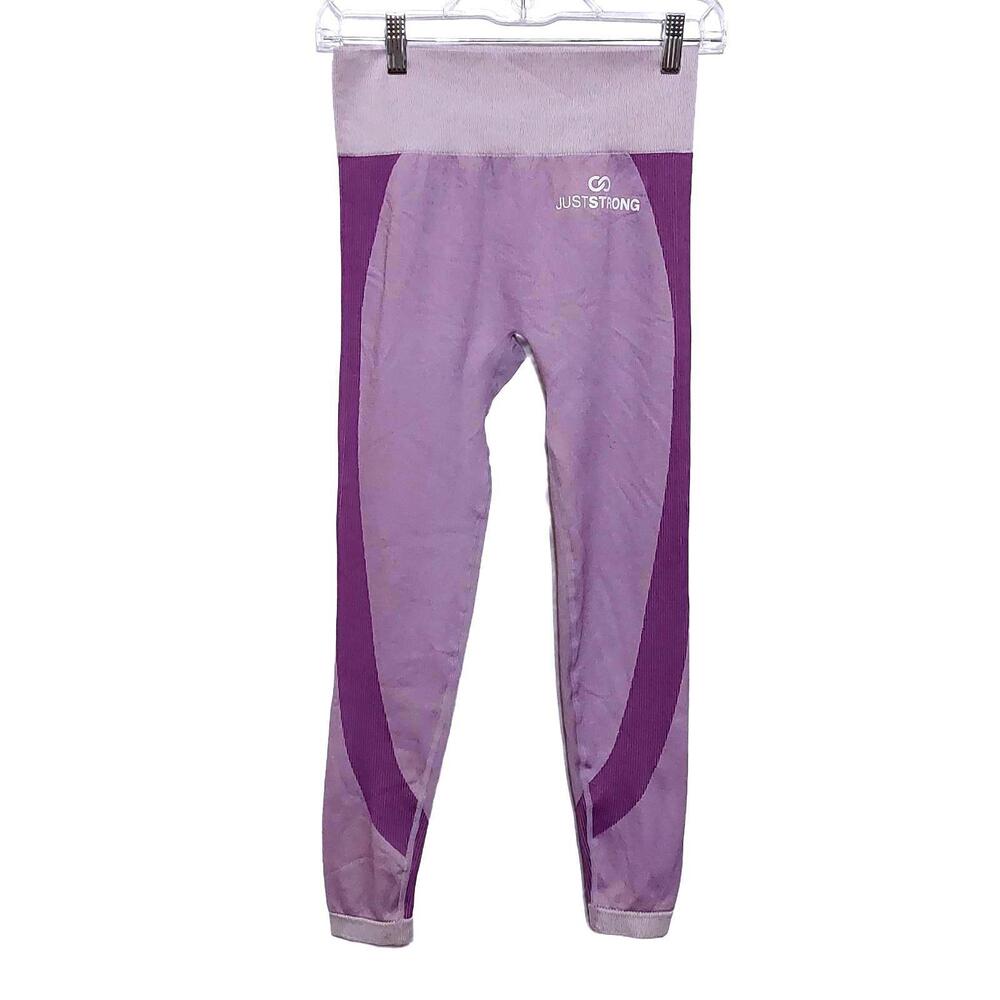 Just‎ Strong Womens L/XL Purple Workout Seamless High Waisted Athletic Leggings